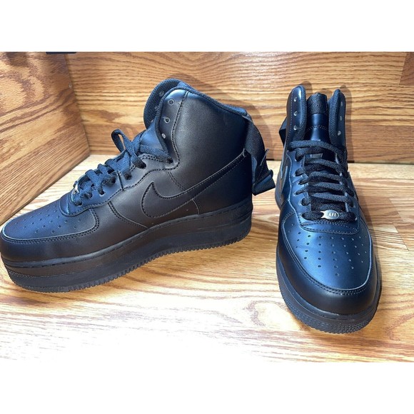 Nike Air Force One Triple Black High Top W/ Orthopedic 1in Lift